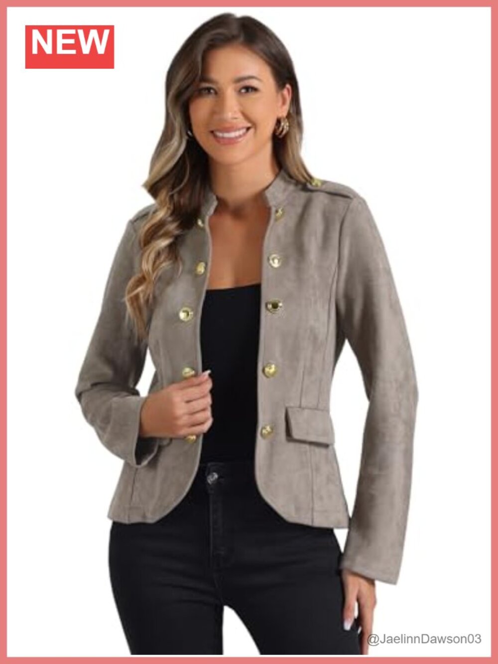 Faux Suede Cropped Open Front Jacket Button Steampunk Fall Winter